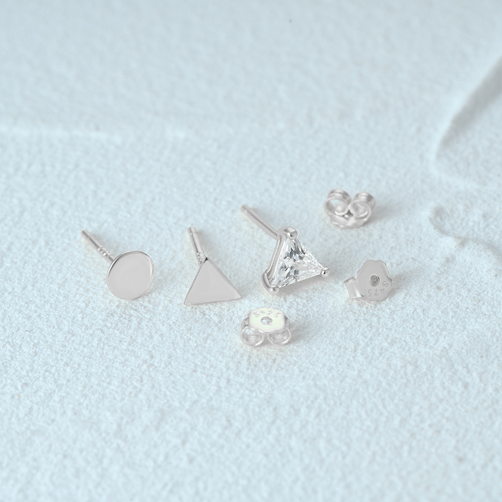 3g Weight Ear Studs Classification 1 Set Quantity Daily Occasion 925 Sterling Silver Material Star, Butterfly Pattern Women's Gender Plating Design Simple Style Style 1 Set 925 Sterling Silver Star Butterfly Ear Studs 55