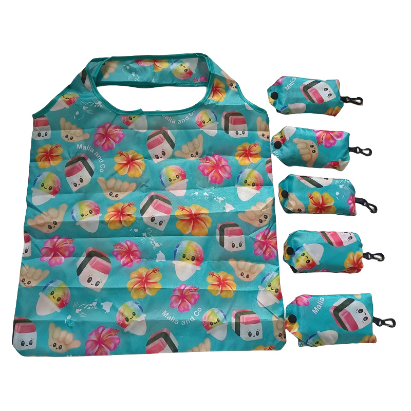 新款210D购物袋便携手提袋折叠环保袋广告礼品袋数码印花手机袋