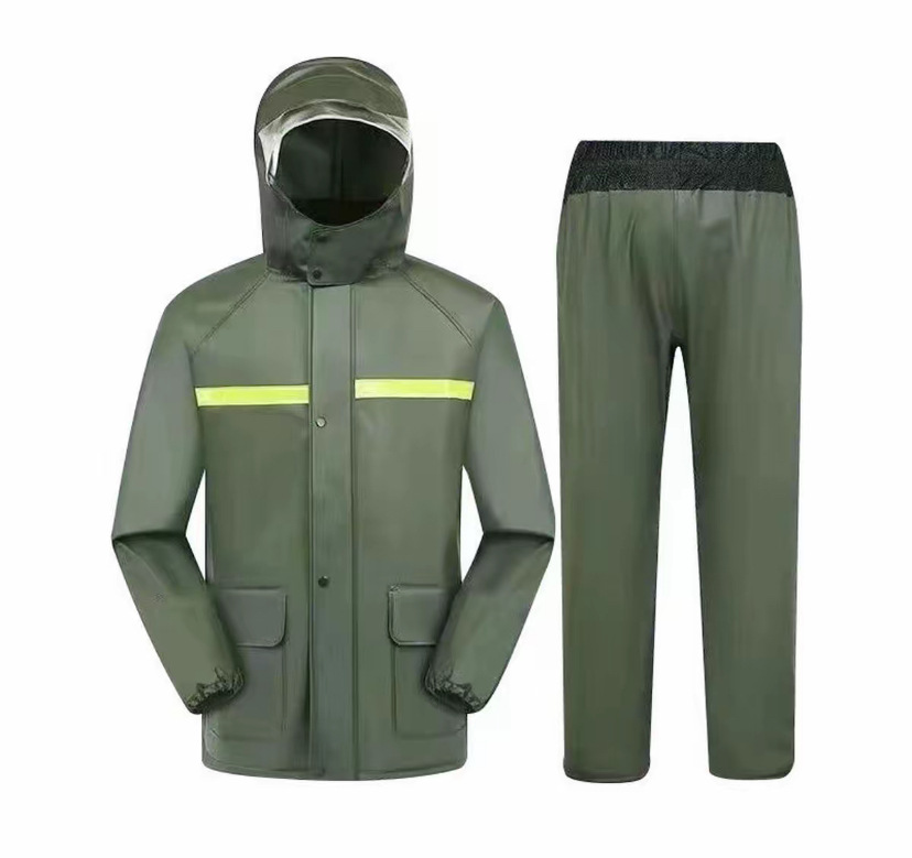Tejido de punto dividido chaqueta de lluvia conjunto de pesca para llevar jinete reflectante todo el cuerpo a prueba de tormentas chaqueta de lluvia para adultos conjunto de pantalones de lluvia