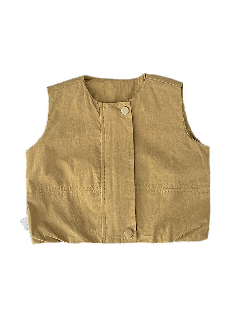 Bebé estilo coreano Chaleco de los niños retro todo a juego Chaleco de primavera niños y niñas estilo coreano estilo occidental corto desgaste exterior chaleco