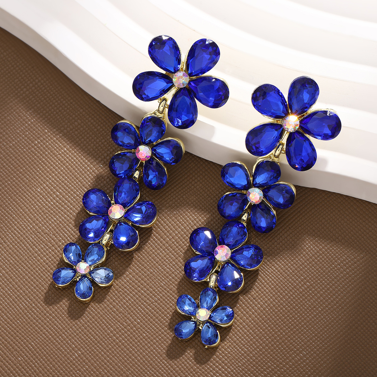 Alloy Material 1 Pair Simple Style Flower Flowers Alloy Drop Earrings