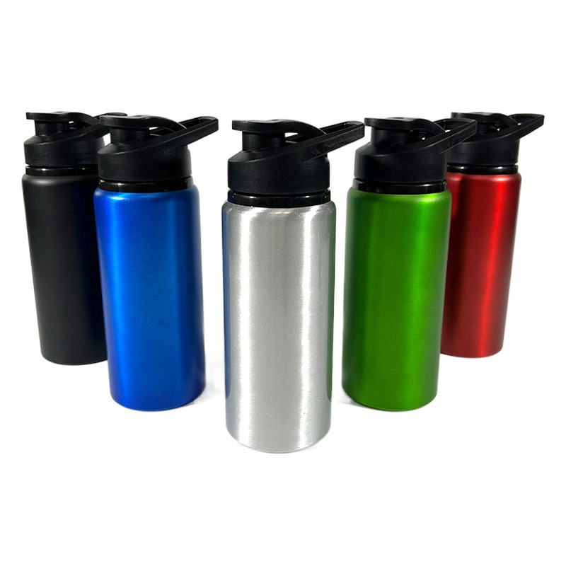 Botellas de agua deportivas de aluminio personalizadas para exteriores, vasos rectos de aluminio para ciclismo de montaña y carretera, vasos publicitarios de fabricante para regalo.