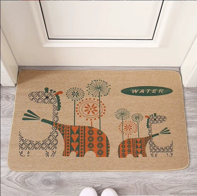 Avtomobil döşəmə paspasları – home use, washable, absorbent, quick-drying - auspicious-elephant-4060cm-linen