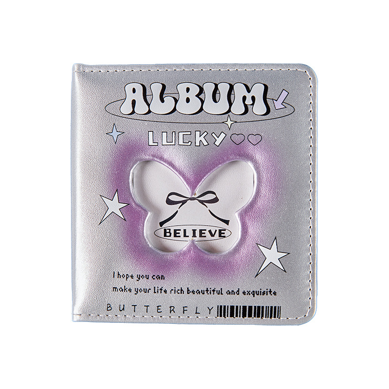 Álbum de tarjetas de pu de cuadrícula de un palacio Álbum de fotos Polaroid a juego simple de estilo ins Álbum de almacenamiento de tarjetas pequeñas de ídolos de alto valor