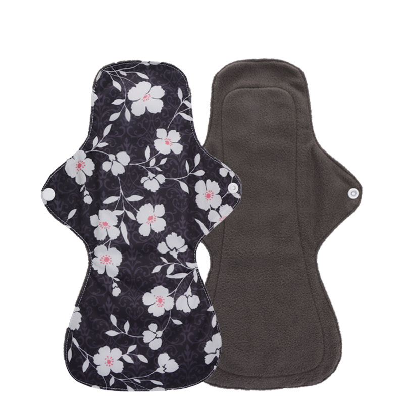 Cross-border special supply of one-piece large washable bamboo charcoal sanitary napkin, environmentally friendly and hygienic reusable female aunt napkin