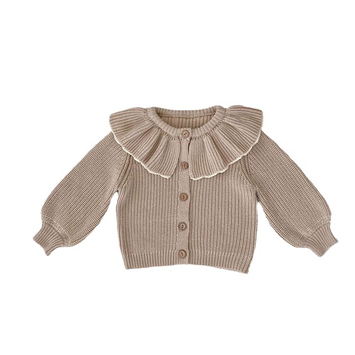 ins autumn infant children 0-3 years old female baby ruffle collar knitted jacket small cardigan sweater top