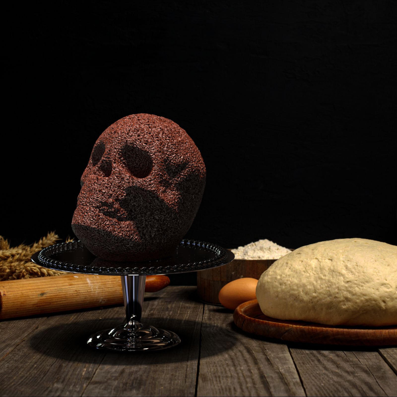 Douyin Popular Large Skull Cake Mold Food Baking Halloween Skull Head Stand Model DIY Party Gift