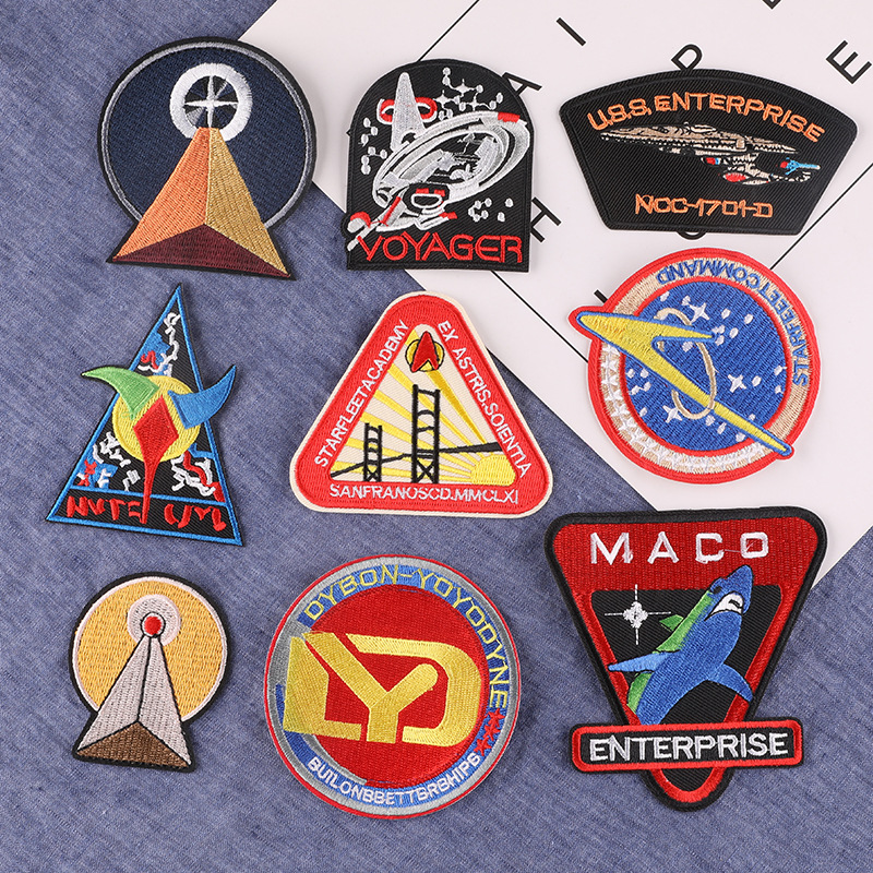 电脑绣花章太空刺绣高端服装辅料帽徽航空宇航员胸章补丁熨烫布贴