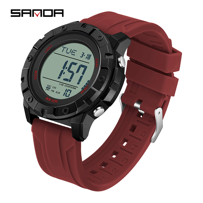 Sanda nuevo reloj electrónico SANDA reloj multifuncional para estudiantes masculinos y femeninos reloj electrónico de moda a prueba de agua al aire libre