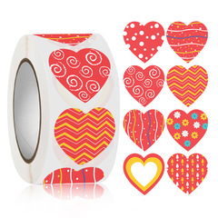 Bulk Colorful Valentine's Day Sticker Heart Shape Gift Sealing Sticker Journal Sticker Decorations Self-Adhesive Labels