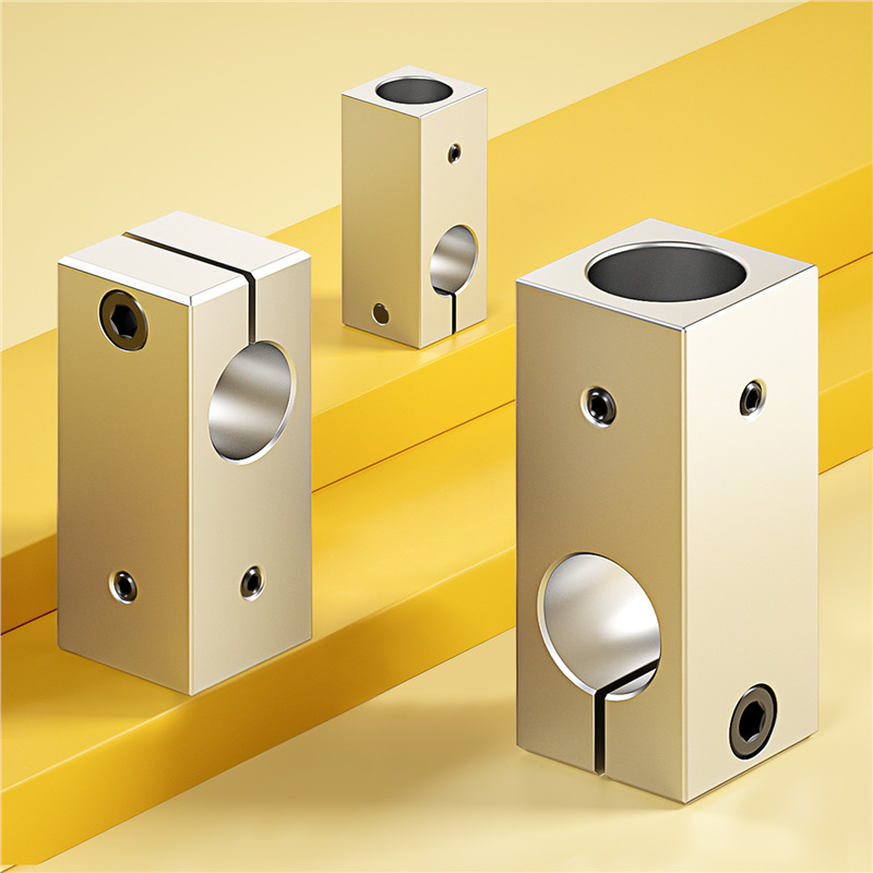 T型支柱固定夹光轴夹十字型接头十字固定连接件固定轴块t梯形管夹