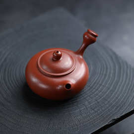 宜兴紫砂壶原矿朱泥壶侧把小茶壶防烫工夫泡茶壶小品茶具 唐羽壶