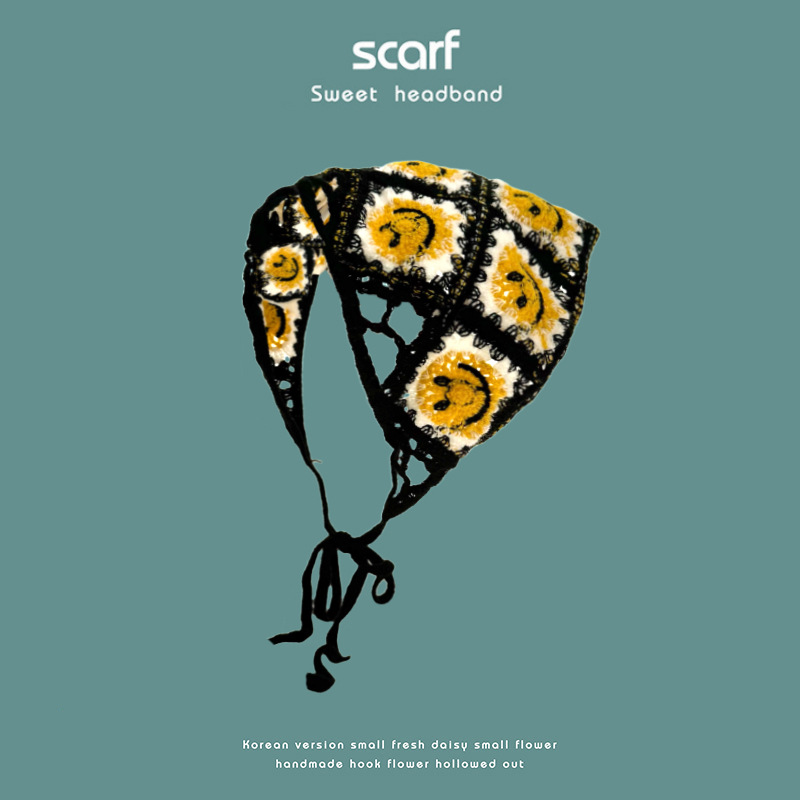 Japón encantador estilo pastoral galía de punto banda de cabello toalla triangular retrógrada francesa toalla triangular de tejido para la cabeza