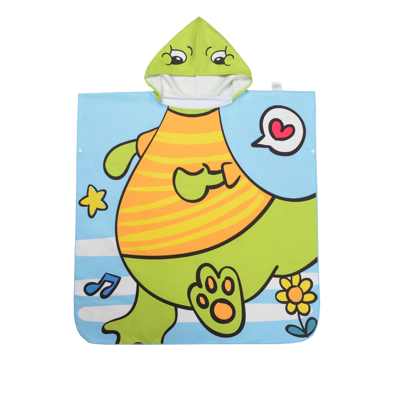 Cross-border children's cartoon dinosaur beach towel swimming bathrobe bubble bath towel boys and girls hooded cape cloak bath towel