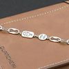 Retro fashionable silver bracelet, universal jewelry with letters, silver 925 sample, simple and elegant design