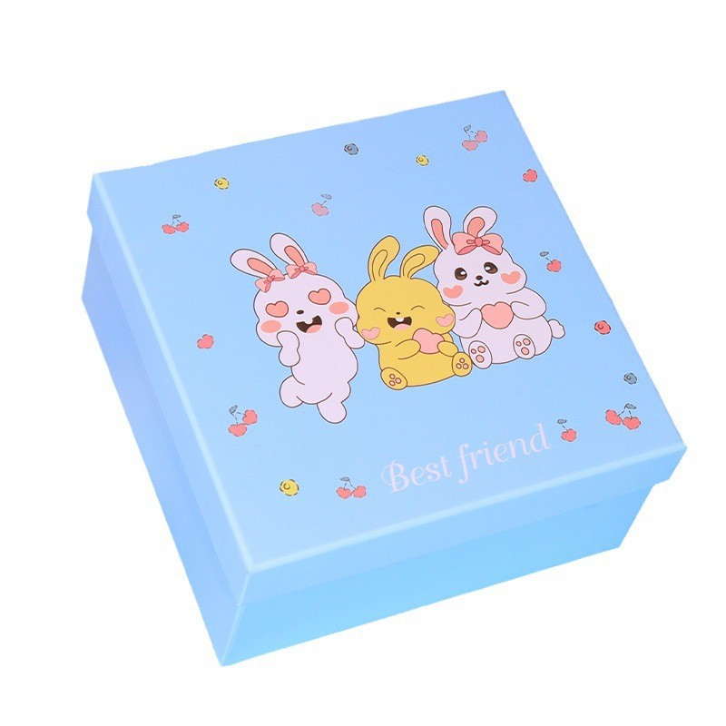 Caja de regalo de la cubierta del cielo caja de papel de dibujos animados caja de regalo de cumpleaños de la luna llena de los niños cuadrados caja de regalo al por mayor