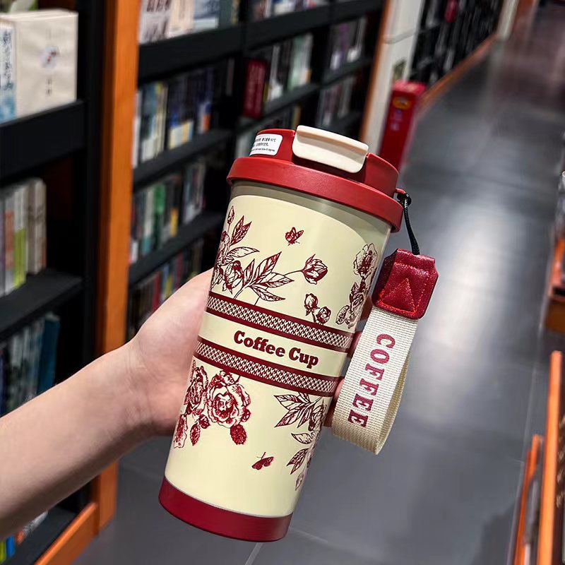 Taza de café multicolor de venta caliente Taza de aislamiento térmico de acero inoxidable portátil para salir taza de agua de paja nueva taza de bebida directa de alto valor nominal