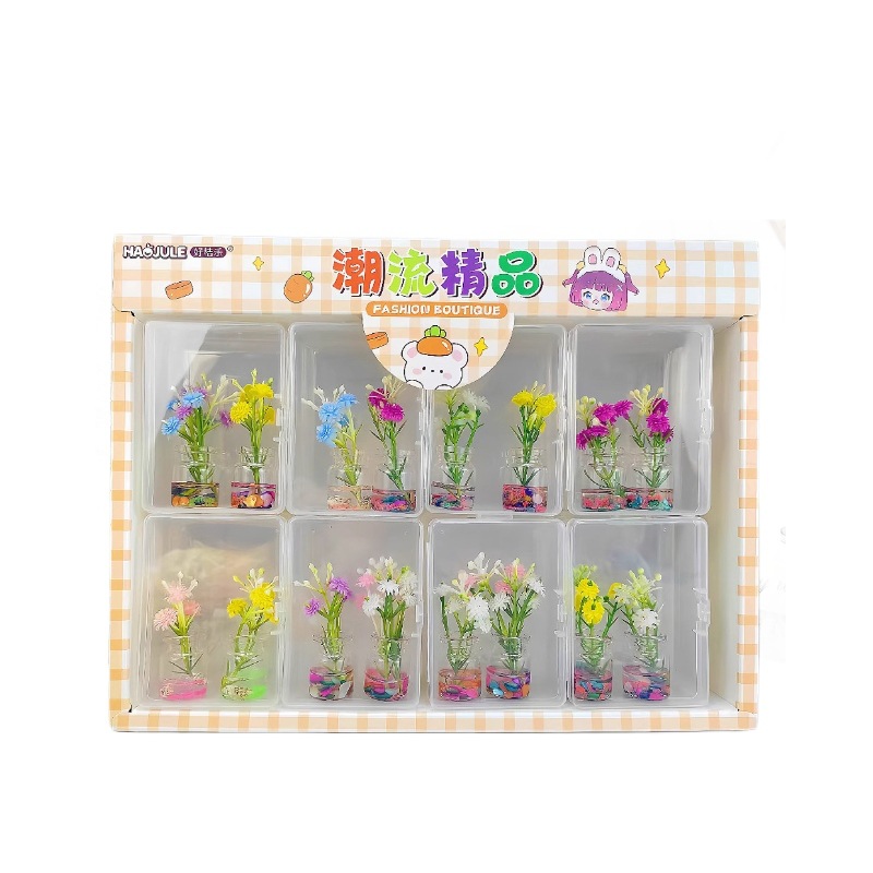 B flores de primavera como brocados flores luminosas 2 paquetes de adornos de jarrón luminoso en miniatura pequeños adornos de automóvil creativos frescos para jugar