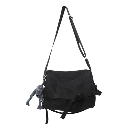 Canvas crossbody bag for men, large capacity, simple courier bag, casual Ins student style book shoulder bag for boys