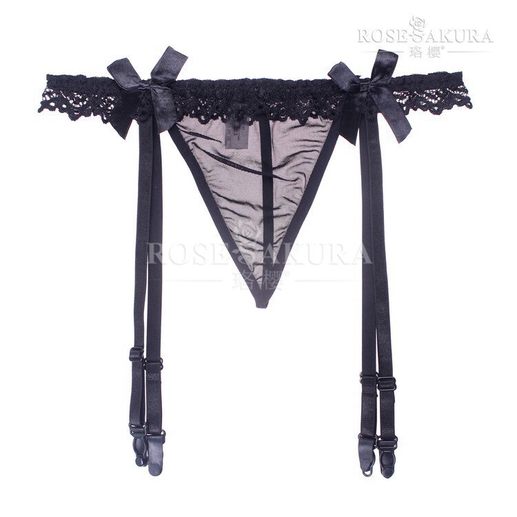 Luoying 0302 Lace Hollow Garter Belt suit Europe and the United States Sexy Temptation Europe and the United States T-Pants thigh socks accessories garter