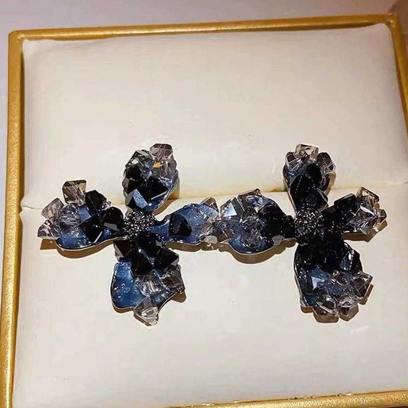Черные сексуальные серьги, цветочные
