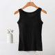 Wearing-Free Bra with Chest Pad All-in-One Round Neck Vest for Women 2024 Spring and Summer New Style Outer Wear Underwear Inner Base Shirt