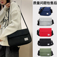 单肩包男士文艺休闲新款日系ins斜挎包时尚韩版简约大容量帆布包
