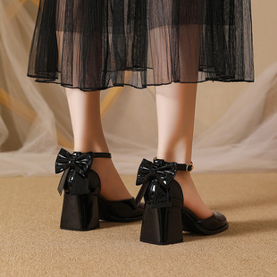 Mary Jane chunky heel fashion heel shoes-43