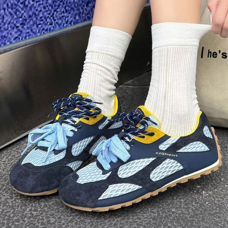 2025 New Summer Mesh Breathable Outdoor Jogging Shoes Casual Sports Forrest Gump Shoes Round Toe Flats Moral Training Shoes for Women