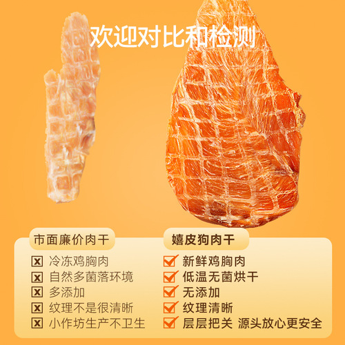 Dog snacks, duck meat jerky, Teddy golden retriever training, chicken and duck meat strips, small dog fire reducing molar sticks, pet food