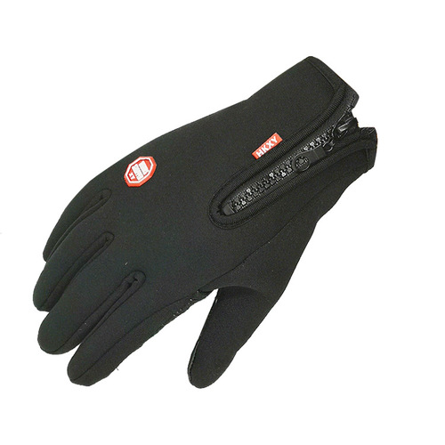 Autumn and winter cycling men's and women's fleece windproof and warm touch screen gloves outdoor mountaineering and skiing cycling zipper gloves