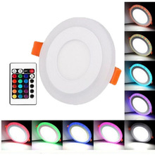 led双色面板灯led分段平板灯蓝白亚克力筒灯明装圆形极简设计