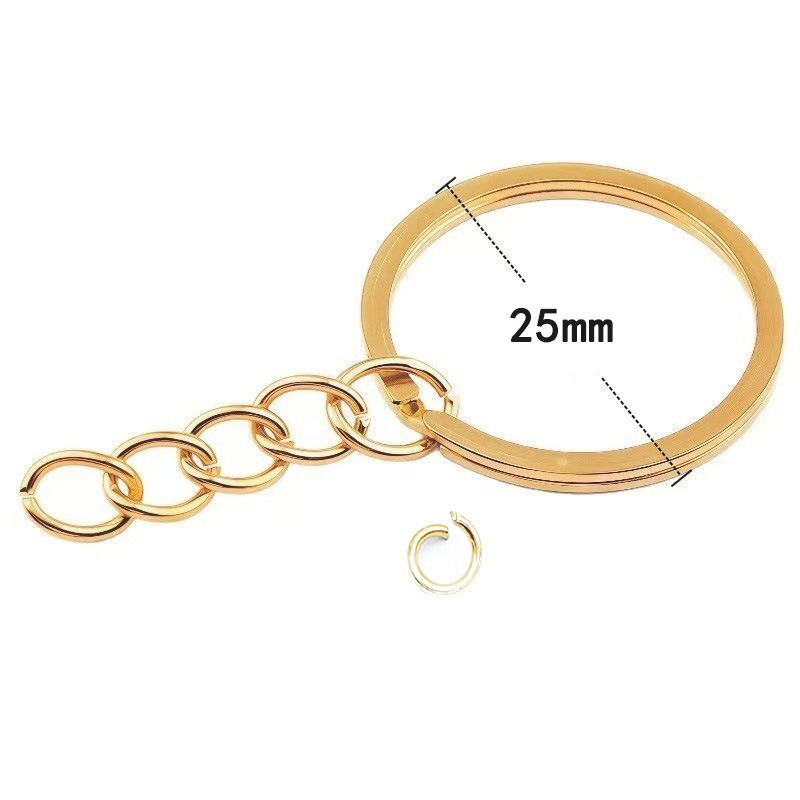 Accesorios de joyería llavero colgando cuatro cadenas llavero colgando anillo plano llavero colgante accesorios llavero abierto anillo
