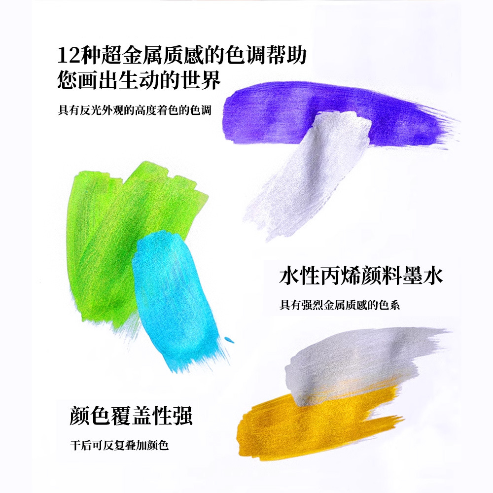 Super oro flash polvo metal pluma DIY cuenta de mano modelo de pluma de tarjetas de felicitación acrílico colorido caligrafía hermosa pluma