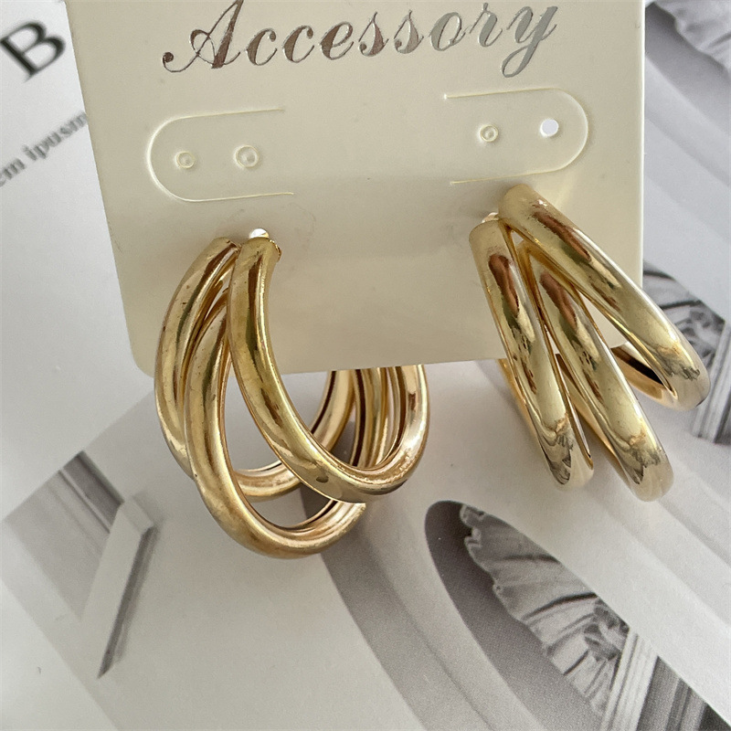 Fashion Circle Solid Color Alloy Women's Earrings 1 Pair display picture 2