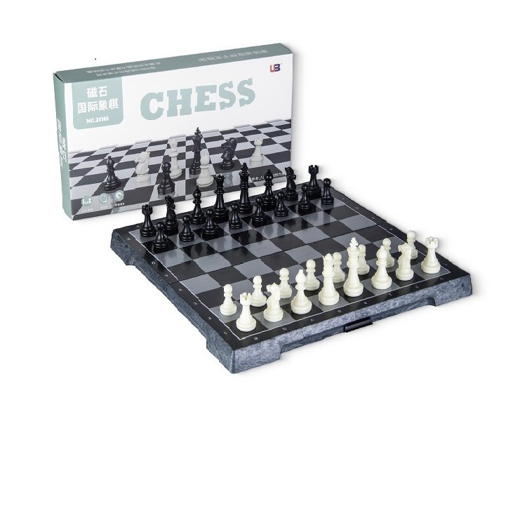 Aia Ub Foldableing Chessboard Magnetic Magnet Black and White Chess Set Student Training Portable Game Chess Cross-Border