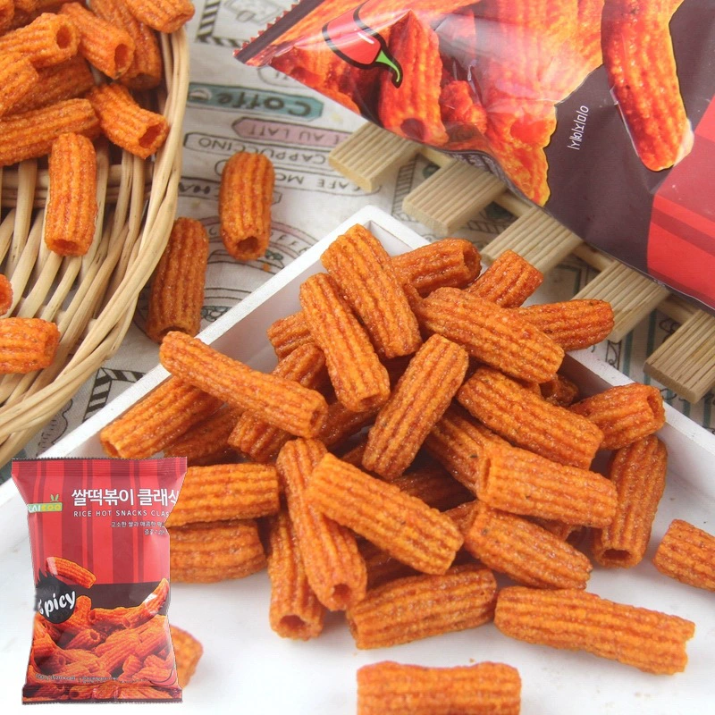 Импортировано из Южной Кореи, палочки для рисовых лепешек Geko Spicy, палочки для рисовых лепешек со вкусом острого сыра, воздушные закуски, повседневные закуски 100 г