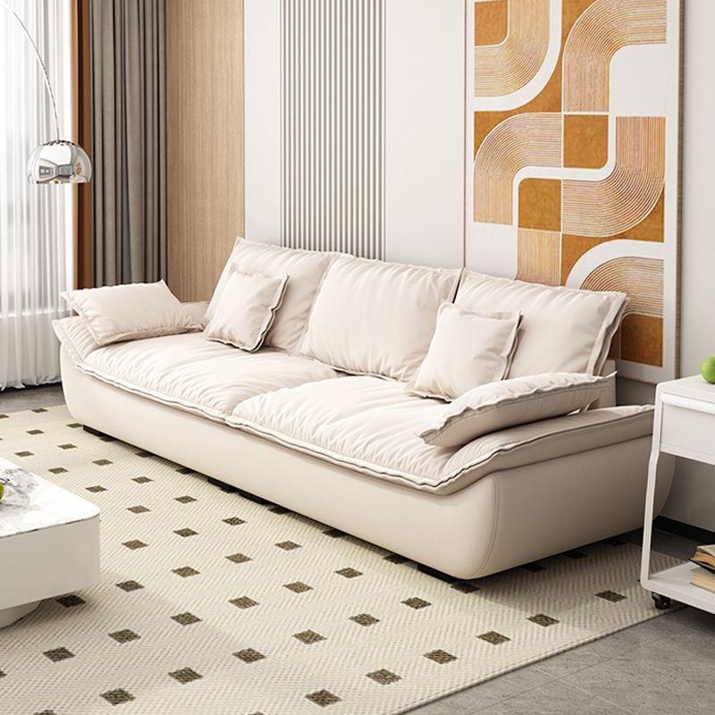 意式极简布艺沙发客厅2025新款小户型简约奶油风三人直排帆船沙发