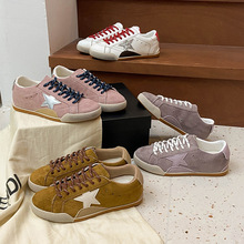内增高做旧小脏鞋女2025夏季新款磨砂平底板鞋星星脏脏休闲鞋