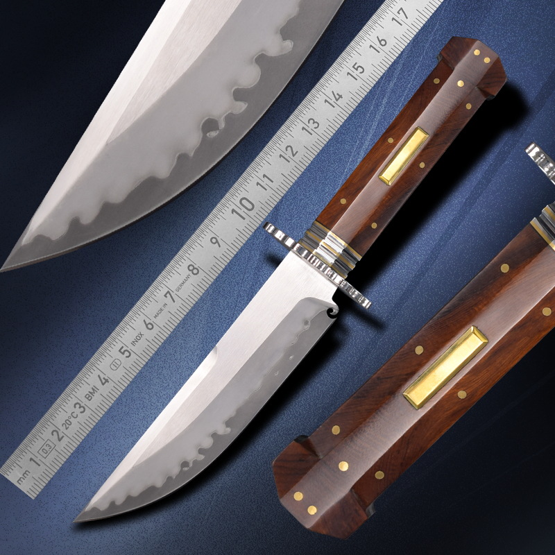 厂家批发进口钢材户外直刀高硬度锋利野营刀具锻打手工收藏艺术刀