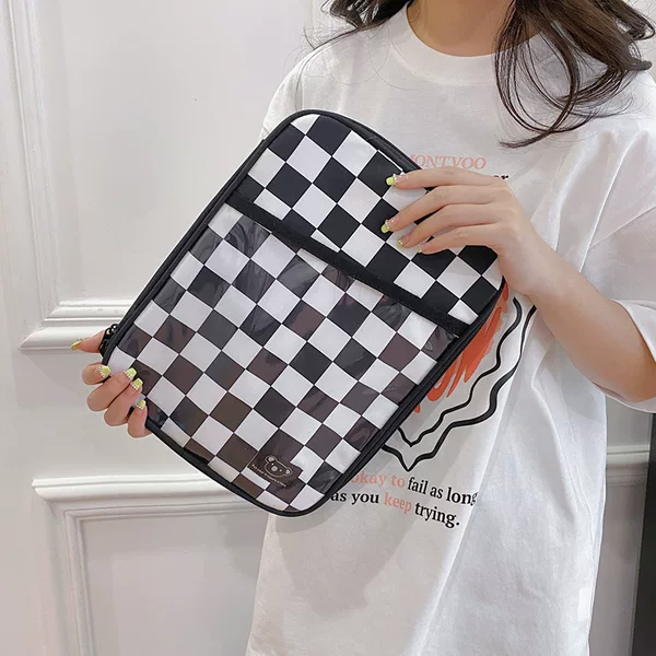 Fashionable New Checkered Book Storage Bag, Corduroy Book Storage Pouch, Dustproof Zipper Prayer Book Protective Cover