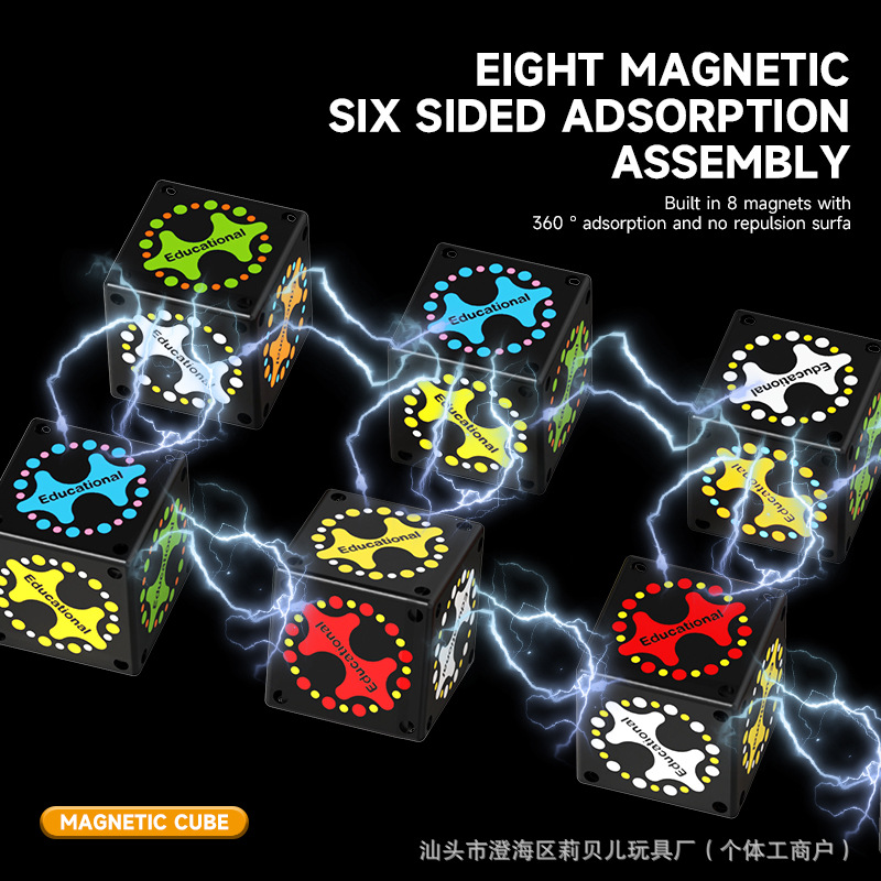 Bloques magnéticos transfronterizos de construcción giroscópicos de punta de dedo cuadros magnéticos de entrenamiento de pensamiento puzzle de ensamblaje juguetes de bloques