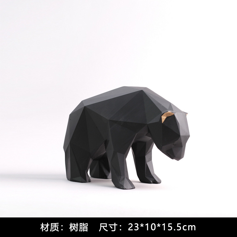 モダンでシンプルなかわいいペットの猫とクマの幾何学的な動物の装飾品北欧ホームモデルルームワインキャビネット子供部屋の装飾|undefined