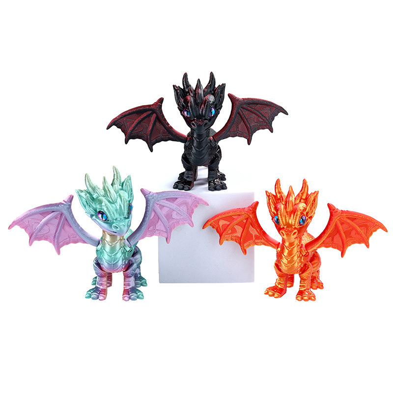 国境を越えた人気の 3D プリント西洋ドラゴン悪魔フライングドラゴン関節可動モデル装飾品トレンディな卸売工芸品|undefined