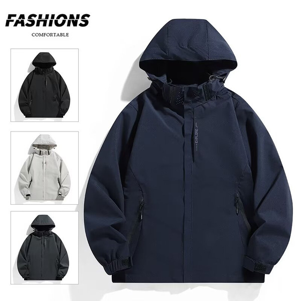 Travel solid color windproof waterproof jacket for men and women