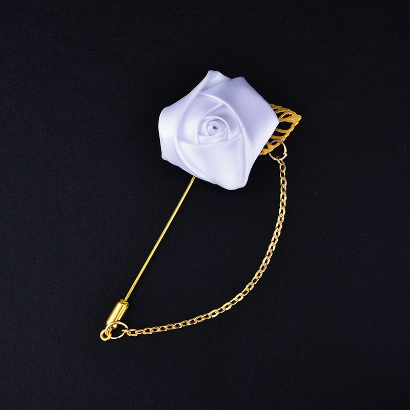 Broche de marié en chaîne de roses, style chinois, couleur unie, multicolore, badge d'hôte pour événement, décoration de mariage_voghion.com