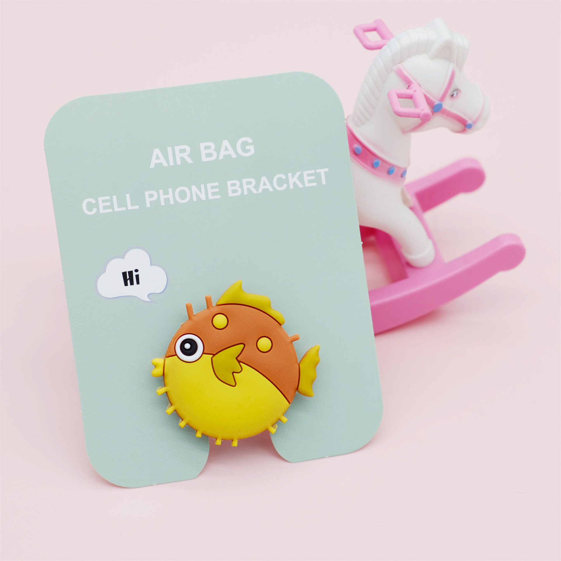 Airbag de dibujos animados soporte de teléfono móvil retráctil creativo personalizado escritorio plegable adhesivo perezoso soporte pequeño multifuncional