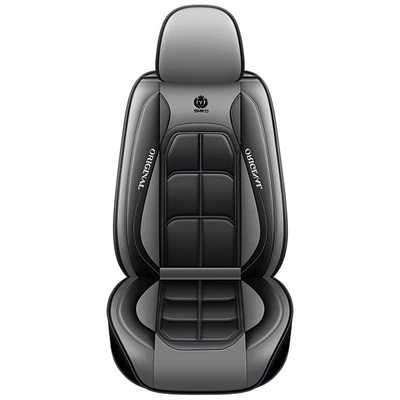 Universal seat cover, Cross-Border Leather Amazon Seat Cushion - black-gray-front-single-seat