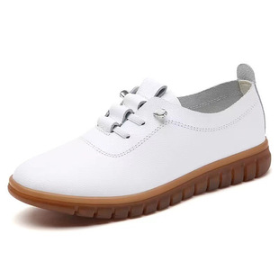 Spring and Summer 2024 New Soft Leather Beef Tendon Soft Bottom New Flat Shoes Single-layer Shoes Casual Shoes Leather Shoes Mother Shoes Lazy People