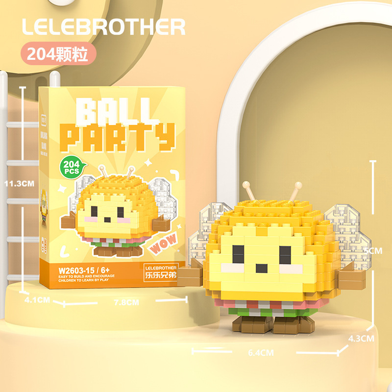 Compatible con bloques de construcción de micropartículas de LEGO juguetes educativos para niños Asamblea regalo de dibujos animados muñeca niños y niñas puesto